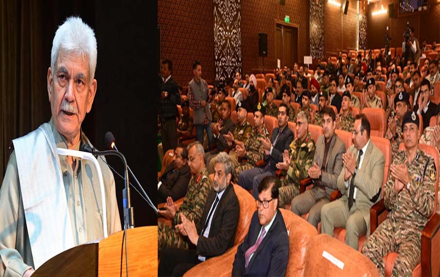 'Lt Governor felicitates officers of administration, Army, J&K Police, CAPFs, Shrine Board & volunteers who have been part of the Shri Amarnath Ji Yatra 2024'