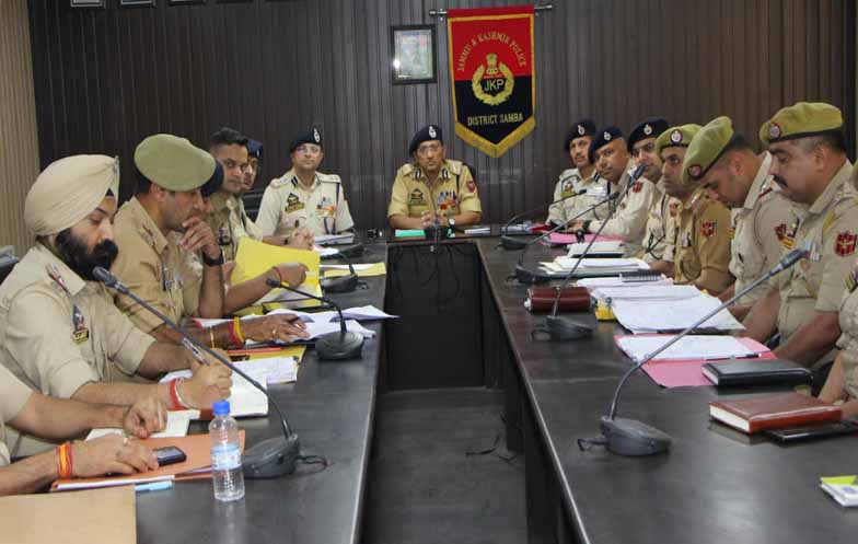 'ADGP Jammu Zone reviews  Law & Order, security & crime scenario of Samba district'