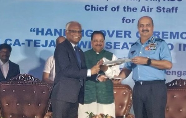 'Indian Air Force receives first LCA Tejas trainer aircraft from HAL'