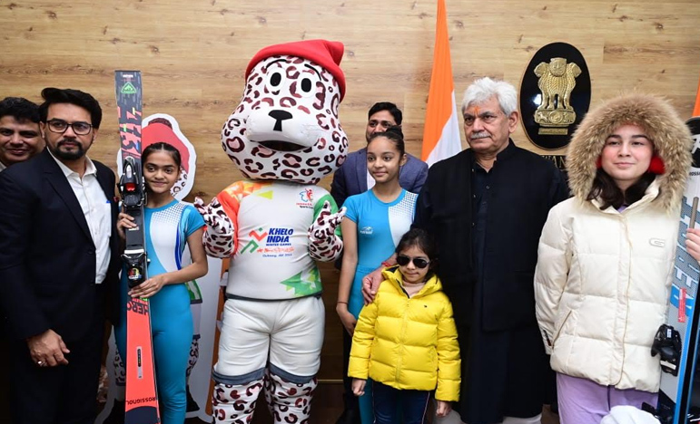 'Lt Governor and Union Sports Minister launches 3rd Khelo India National Winter Games Anthem, Mascot and Jersey'
