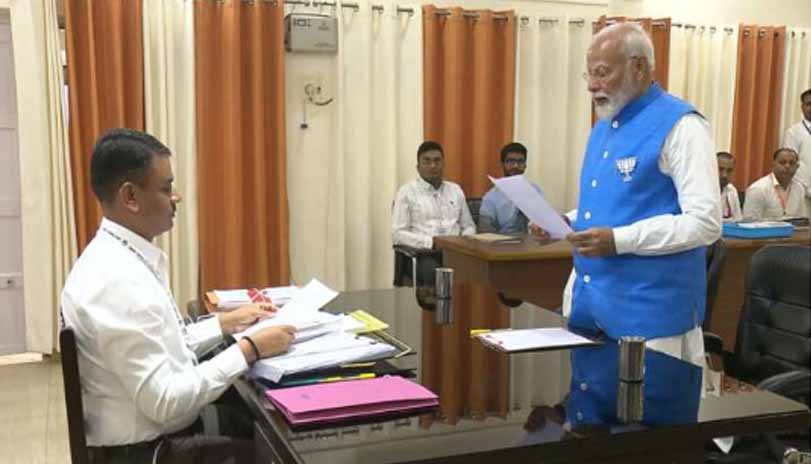 'PM Modi files nomination papers in Varanasi for Lok Sabha Elections, top NDA leaders join in show of strength'