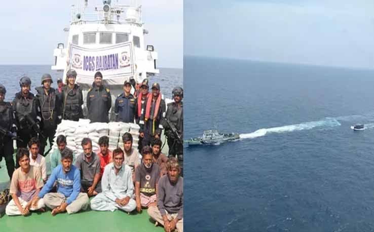 'Drugs worth Rs 600 crore seized from Pakistani boat off Gujarat coast; 14 crew members held'