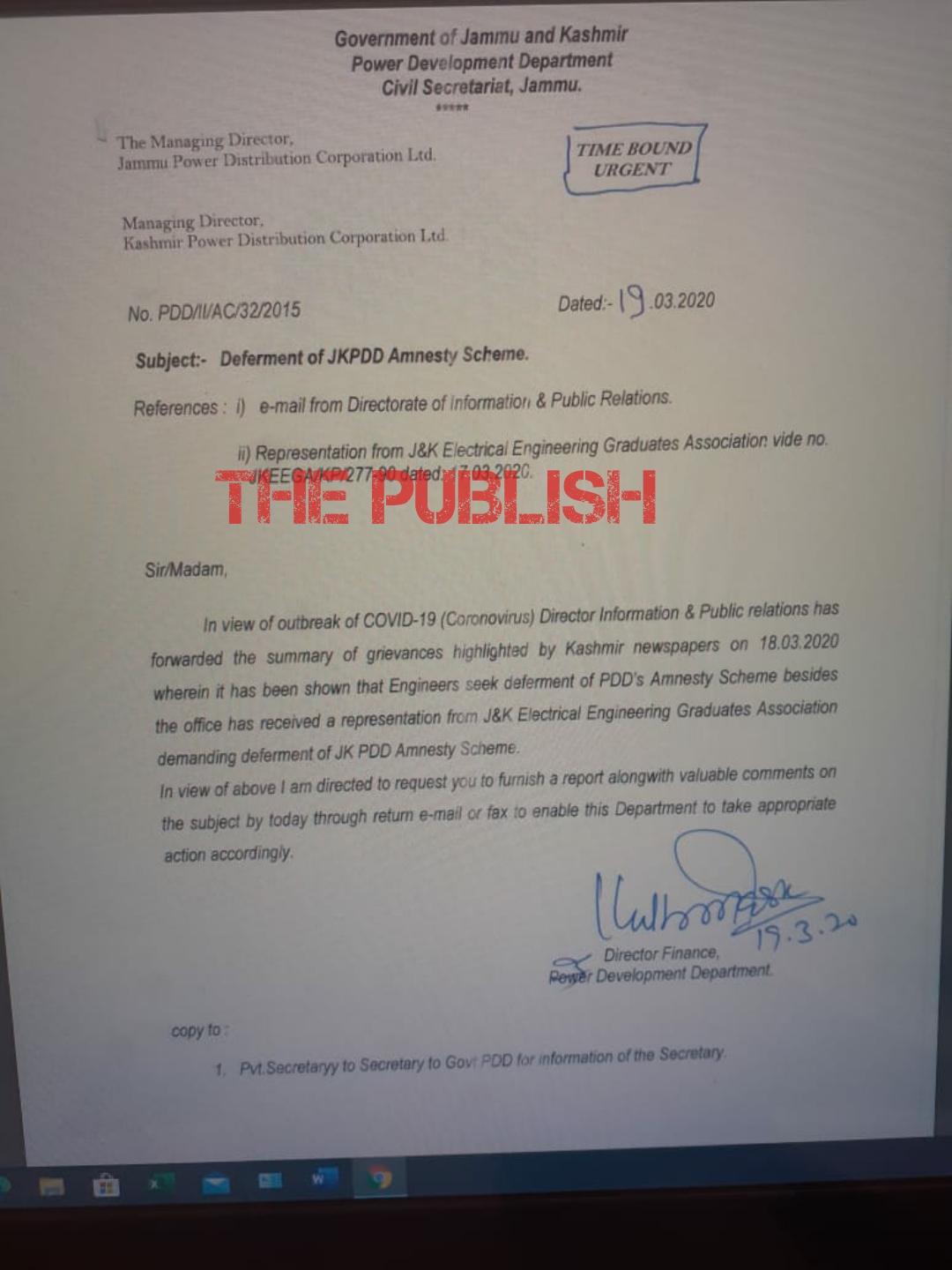 Power Amnesty Scheme in J&K likely to be deferred in view of Coronavirus Outbreak