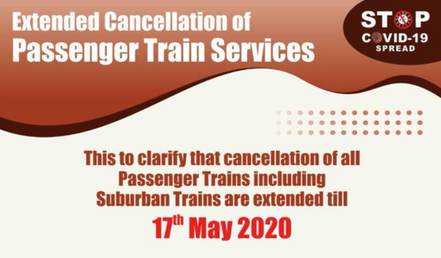 Indian Railways cancels all passenger train services as coronavirus COVID-19 lockdown extended till May 17