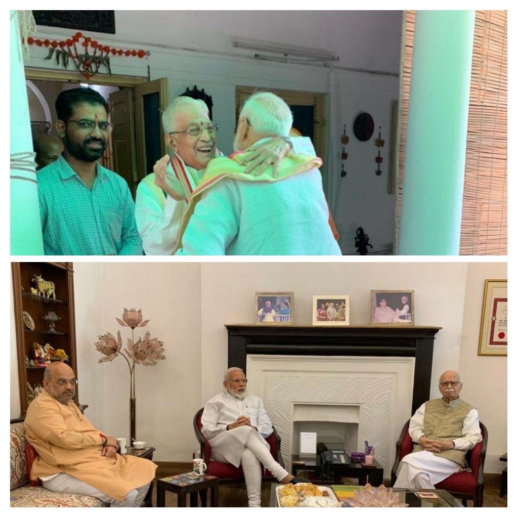 PM Modi, Shah meet party veteran Advani, Joshi; take their blessings.