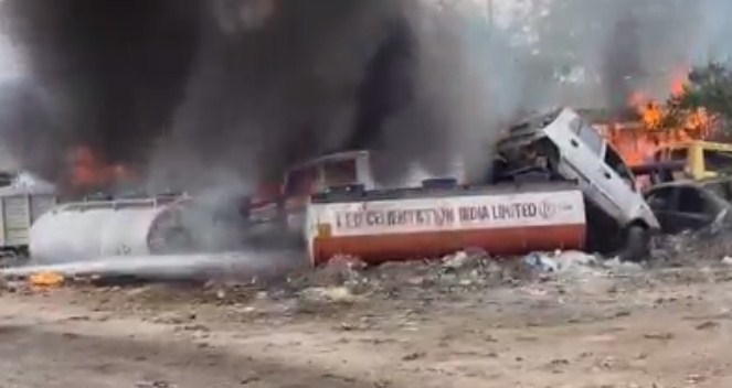 Several vehicles damaged in Jammu’s Transport Nagar blaze