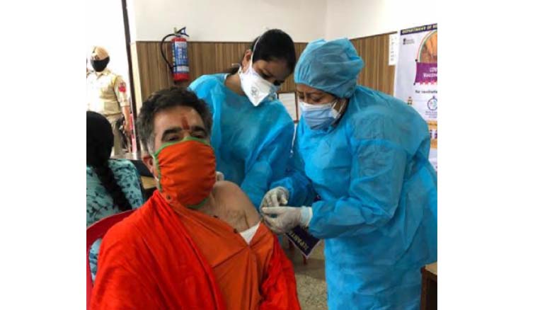 J&K BJP State President Ravinder Raina received his 1st dose of COVID-19 vaccine