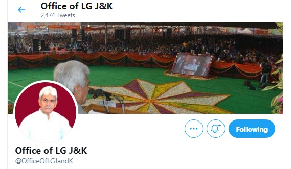 After 3 hours, Twitter restores official account of Office of J&K LG