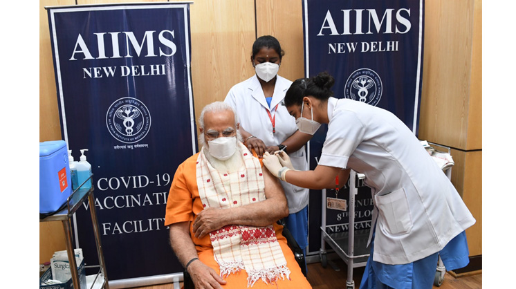 PM Modi takes second dose of COVID-19 vaccine at AIIMS