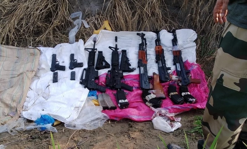 BSF recovers cache of assault weapons along Indo-Pak border in Punjab