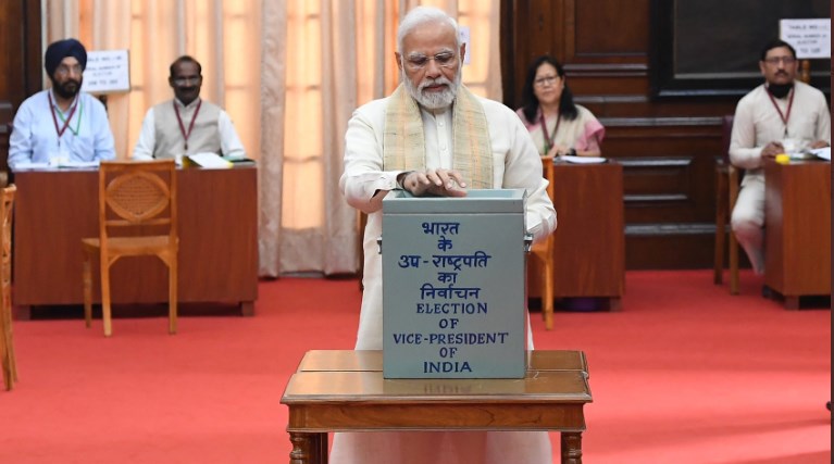 Vice-Presidential Elections 2022: PM Modi casts his vote at Parliament House