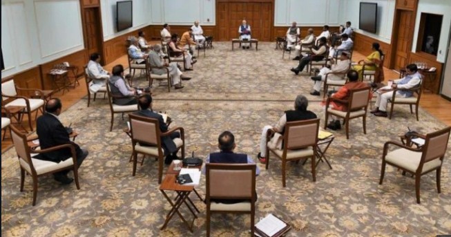 Coronavirus: In PM Modi’s cabinet meeting, a glimpse of social distancing