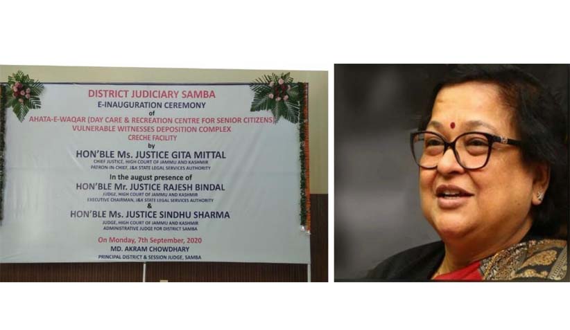 Chief Justice Gita Mittal e-inaugurates Ahata-e-Waqar, Vulnerable Witnesses Deposition Complex, Creche facility at DCC Samba