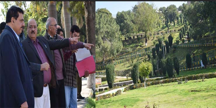 Comm. Secy. Floriculture inspects ongoing works in Jammu City parks