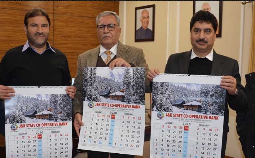 Advisor Khan releases J&K Co-operative Bank Calendar 2020