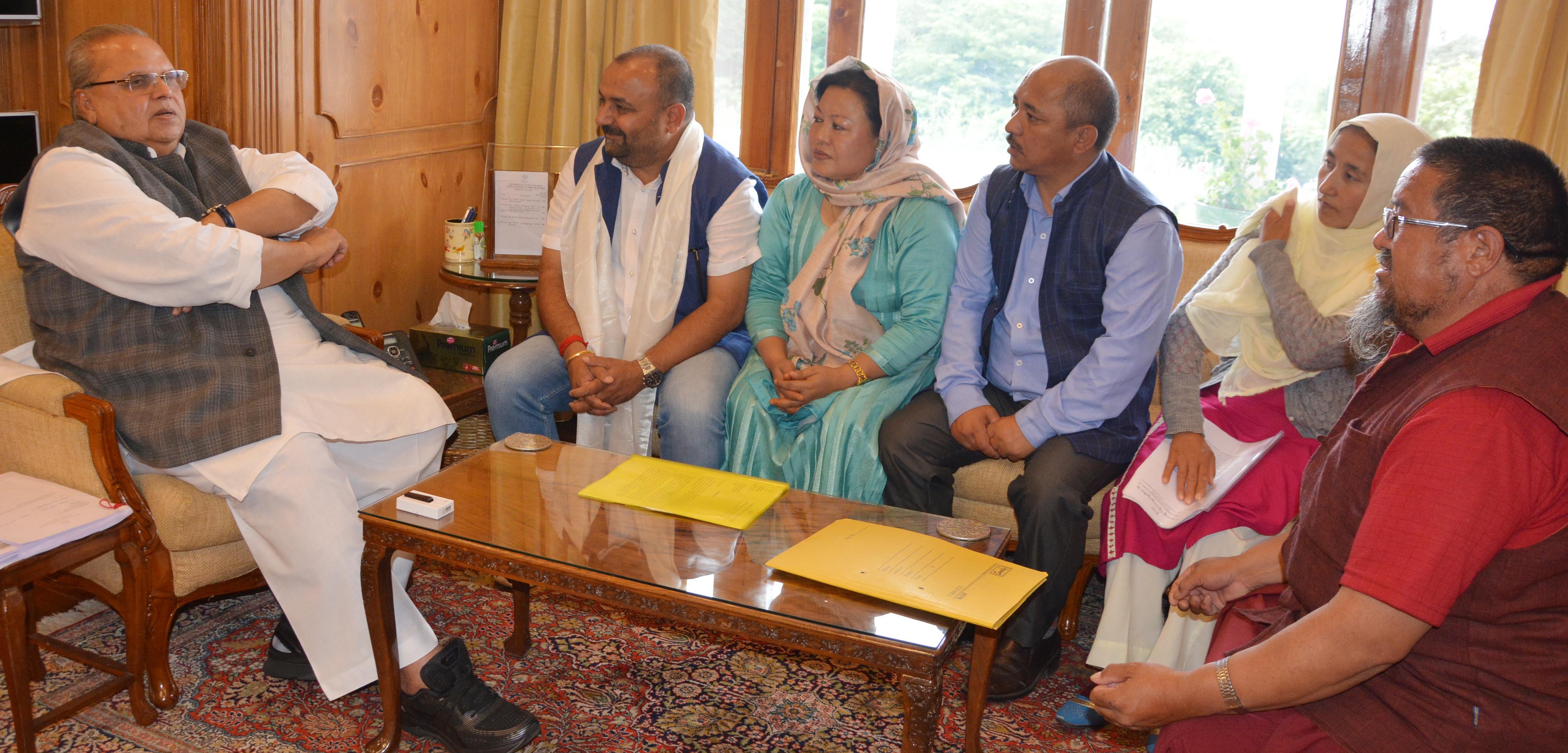 Delegation of nominated Councillors of LAHDCs- Kargil and Leh meets Governor
