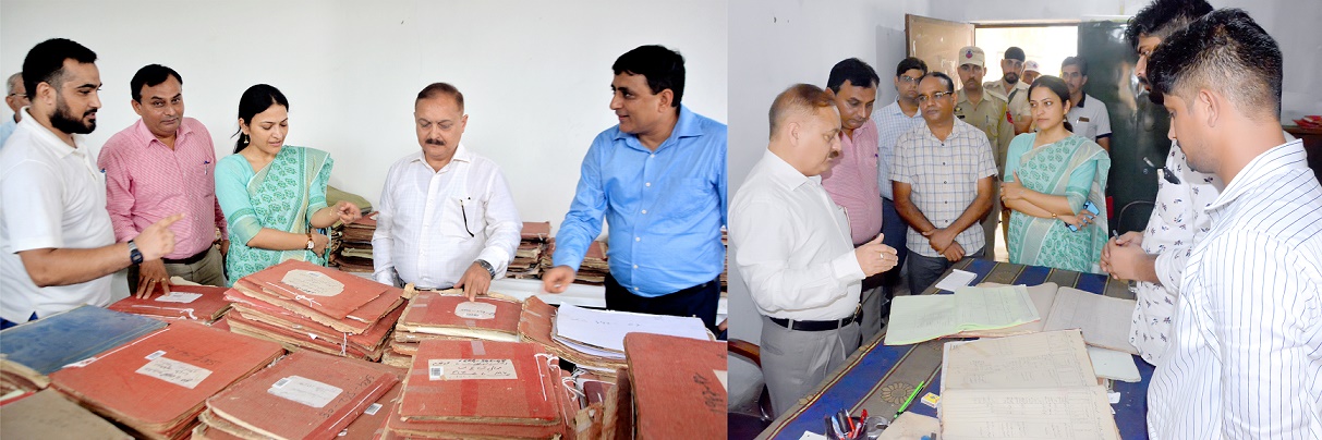 FCR visits Samba, inspects ongoing work on scanning land records, writing of Jamabandis