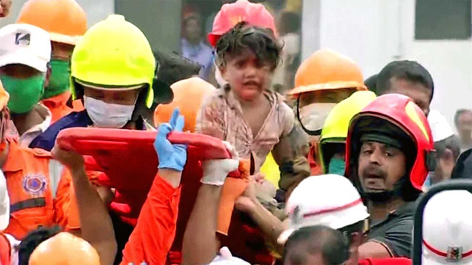 Raigad building collapse toll reaches eight; 5-yr-old rescued alive from debris after 19 hours, 17 still missing