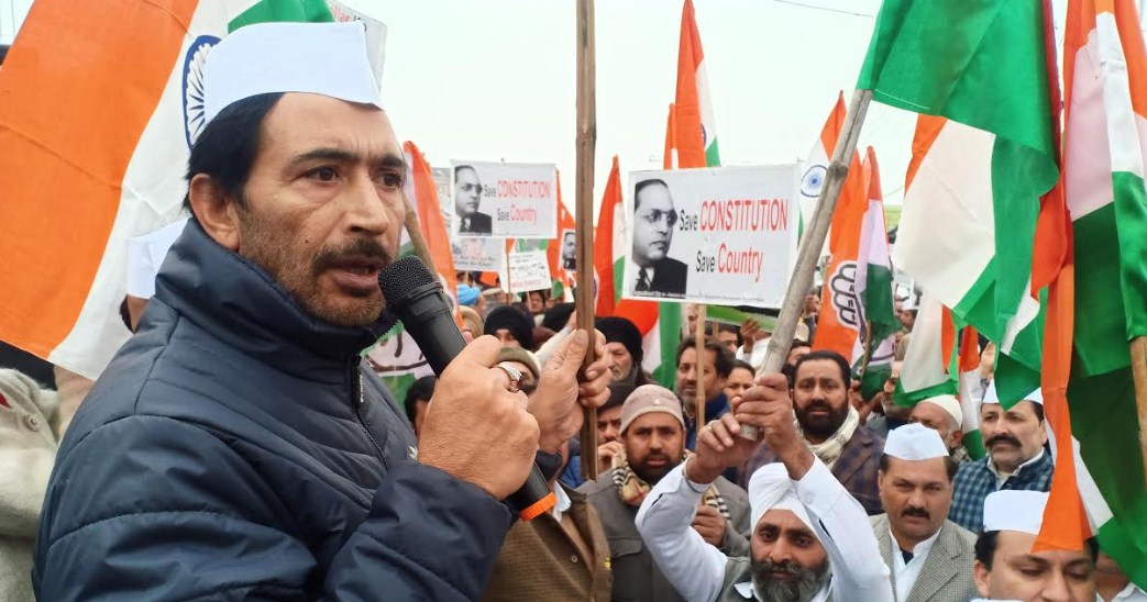 Congress takes out flag march in city on foundation day