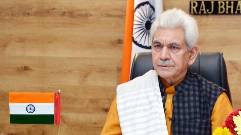Lt Governor Manoj Sinha  greets people on Kabir Jayanti