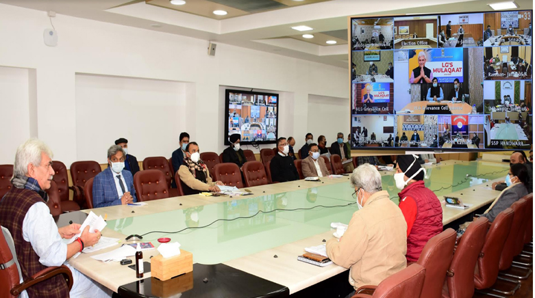 Lt Governor holds 2nd round of “LG’s Mulaqaat-Live Public Grievance Hearing”, interacts with the public through virtual mode