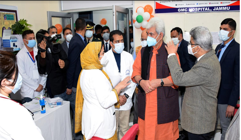 LG Manoj Sinha Inaugurated Covid drive for J&K from GMC Jammu