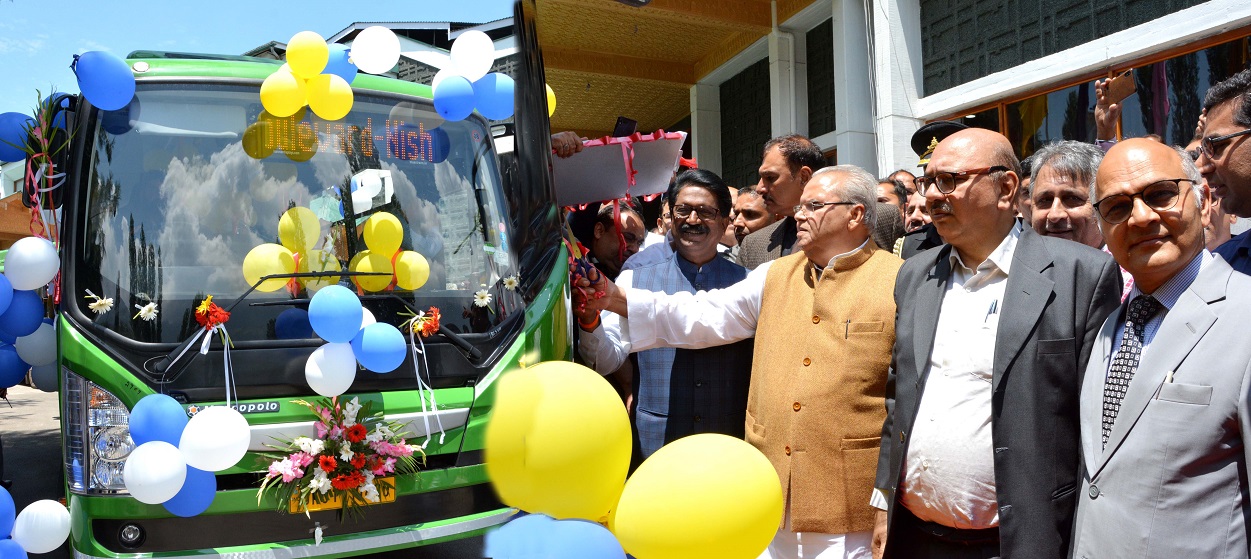 Governor, Union Minister flags off Electric Buses in Srinagar
