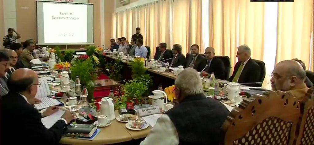 Amit Shah chairs high level meet at SKICC Srinagar 