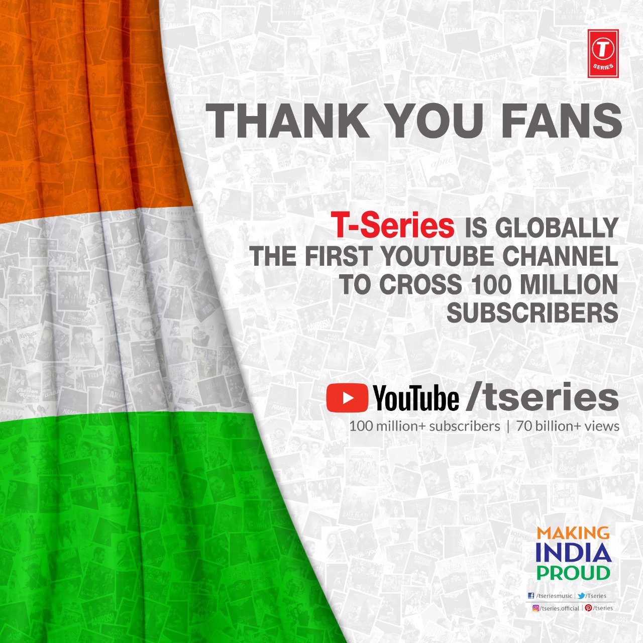 T-Series beats PewDiePie to become first channel to earn 100M subscribers