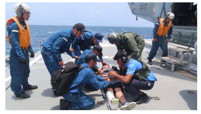 Indian Navy responds to medical evacuation request from Japanese warship, helps injured crew member