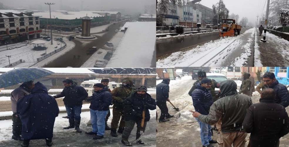 Snowfall: DC Srinagar inspects snow-clearance operation in early morning city tour