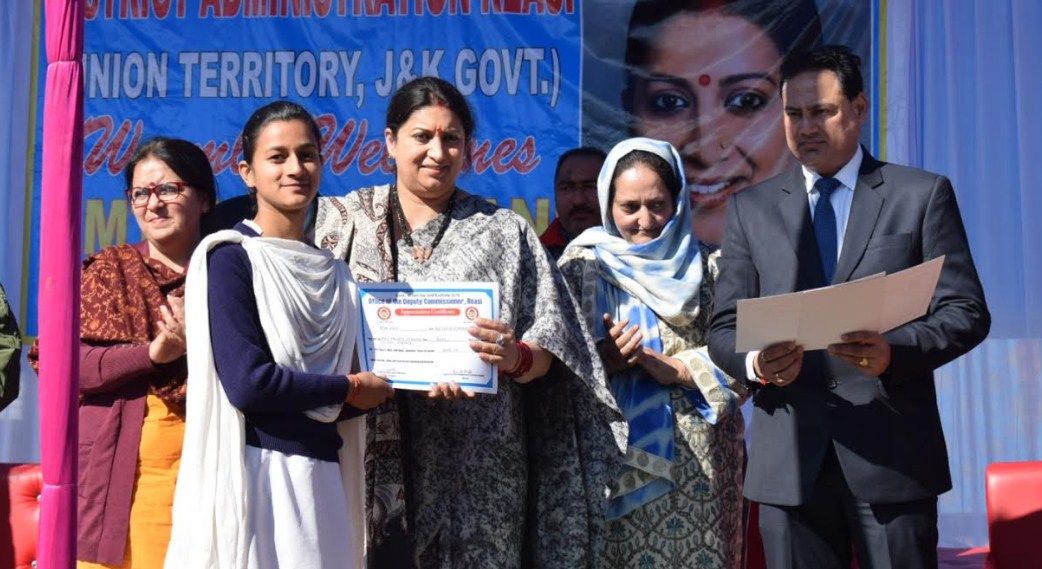 Smriti Irani holds public meetings at Reasi