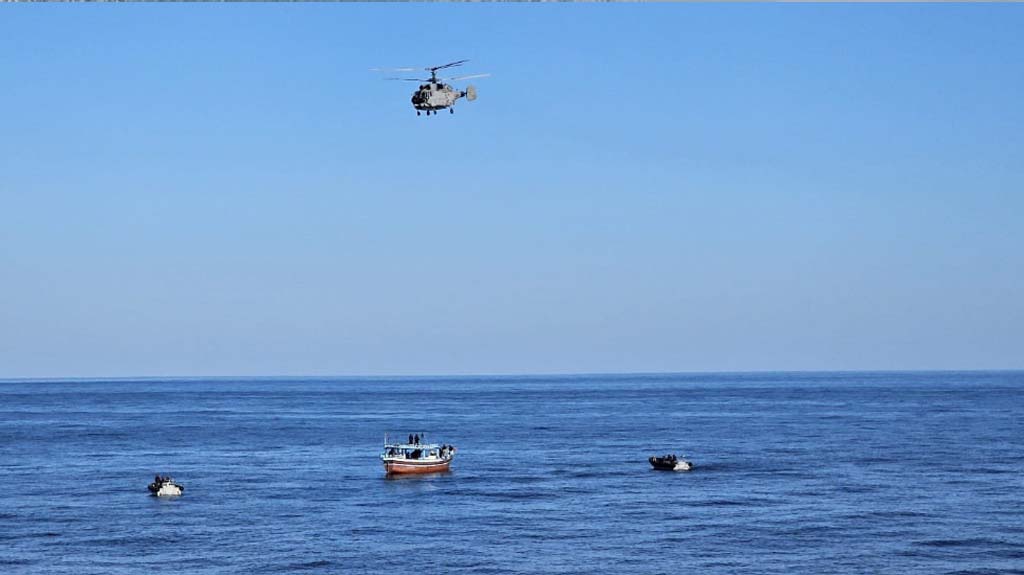 Indian Navy seizes 3,300 kg of charas and meth in largest drug bust near Gujarat port