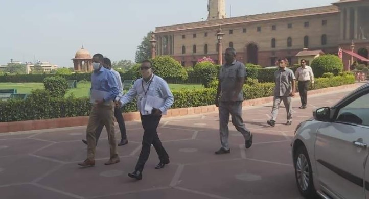 Jammu and Kashmir DGP Dilbag Singh arrives at the Ministry of Home Affairs (MHA) in Delhi
