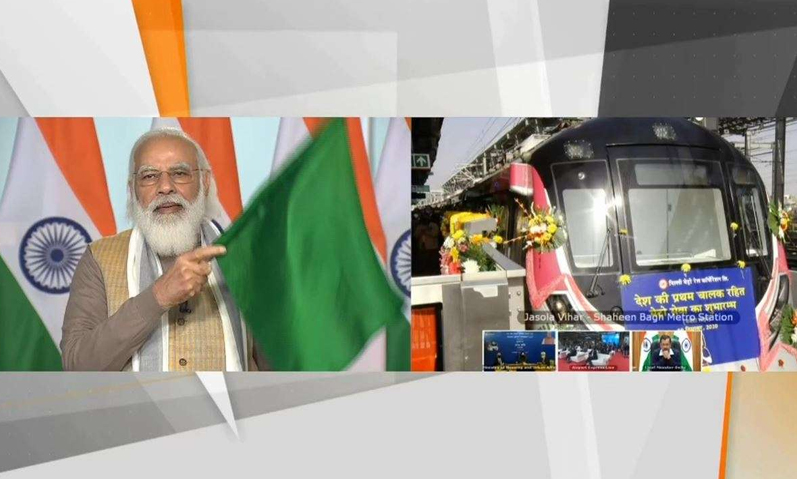 PM Modi flags off India’s first driverless train on Delhi Metro’s Magenta Line