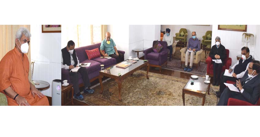 Lt Governor Sinha discusses overall COVID situation in J&K