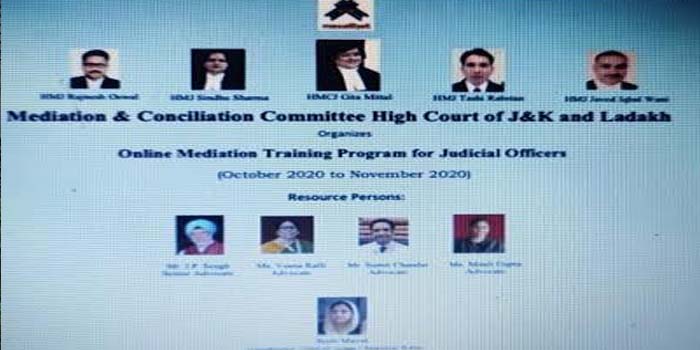 J&K HC’s Mediation and Conciliation Committee launches online mediation training for Judicial Officers