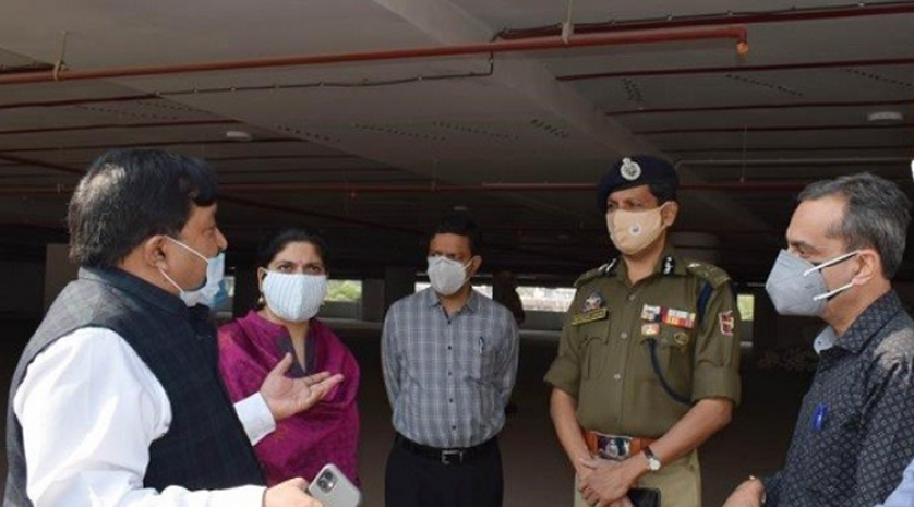 Dheeraj Gupta inspects progress on Multi Level Car Parking project at General Bus Stand