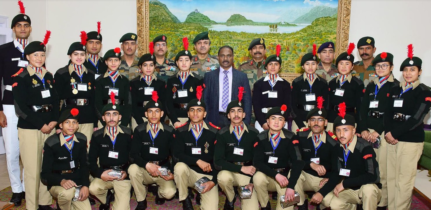 Lt Governor interacts with J&K contingent of NCC cadets participating in forthcoming Republic Day