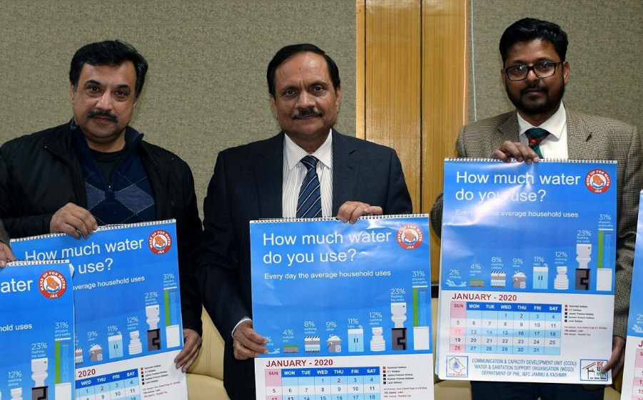 Advisor Bhatnagar releases annual calendar 2020 of PHE, I&FC  Calls for judicious use of water throughout JK