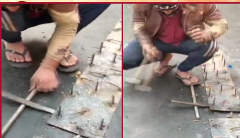 Nails fixed at Ghazipur border being repositioned, not removed: Delhi police