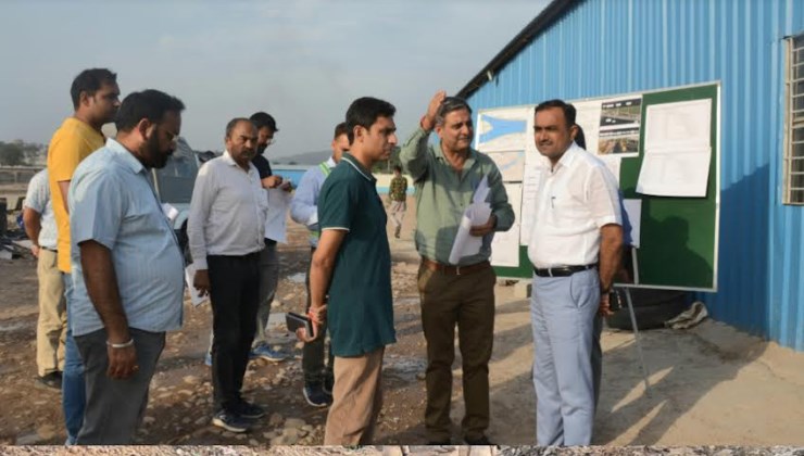 Div Com inspects ongoing works of Tawi River Front project