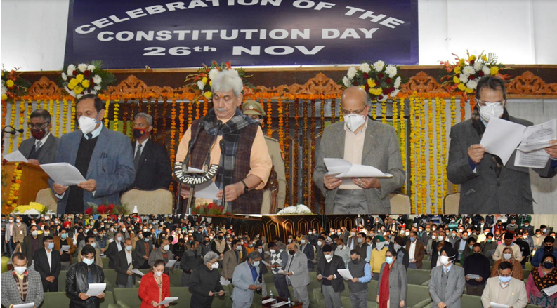 Lt Governor leads Constitution Day celebrations; reads out ‘Preamble’ of the Constitution
