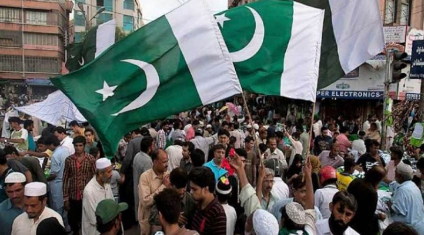 'Akhand Bharat' banners appear near Pakistan Parliament