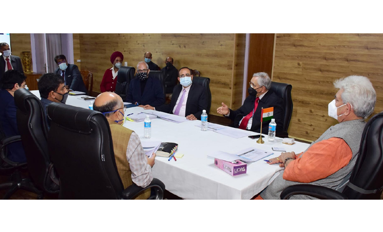 Lt Governor chairs high level meeting with team of well known experts from Power sector, officers from J&K Power Development Corporation