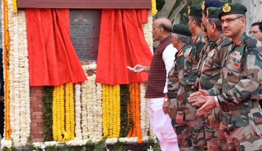 Rajnath Singh lays foundation stone for 'Thal Sena Bhawan’ in Delhi Cantonment