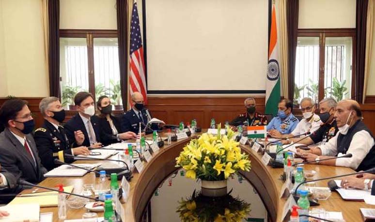 Defence Minister Rajnath Singh meets US Defence Secretary Mark Esper