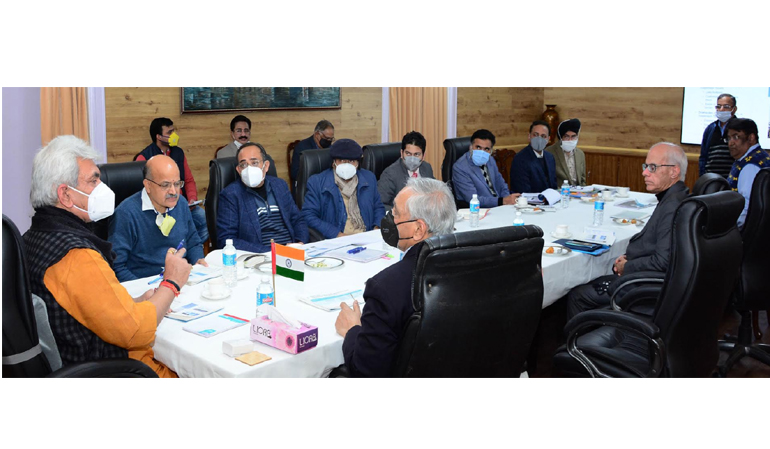 Lt Governor directs the officers to work on war footing to further improve the power supply system in J&K