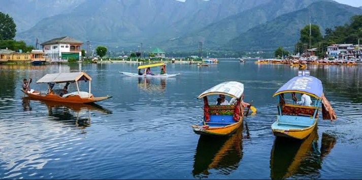 Scores of shikaras on Dal lake without any work
