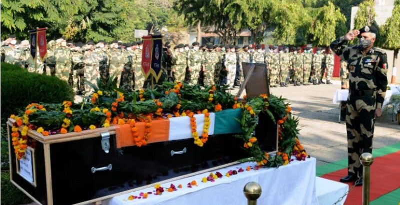 Tributes paid to fallen BSF SI at wreath laying ceremony in Jammu   
